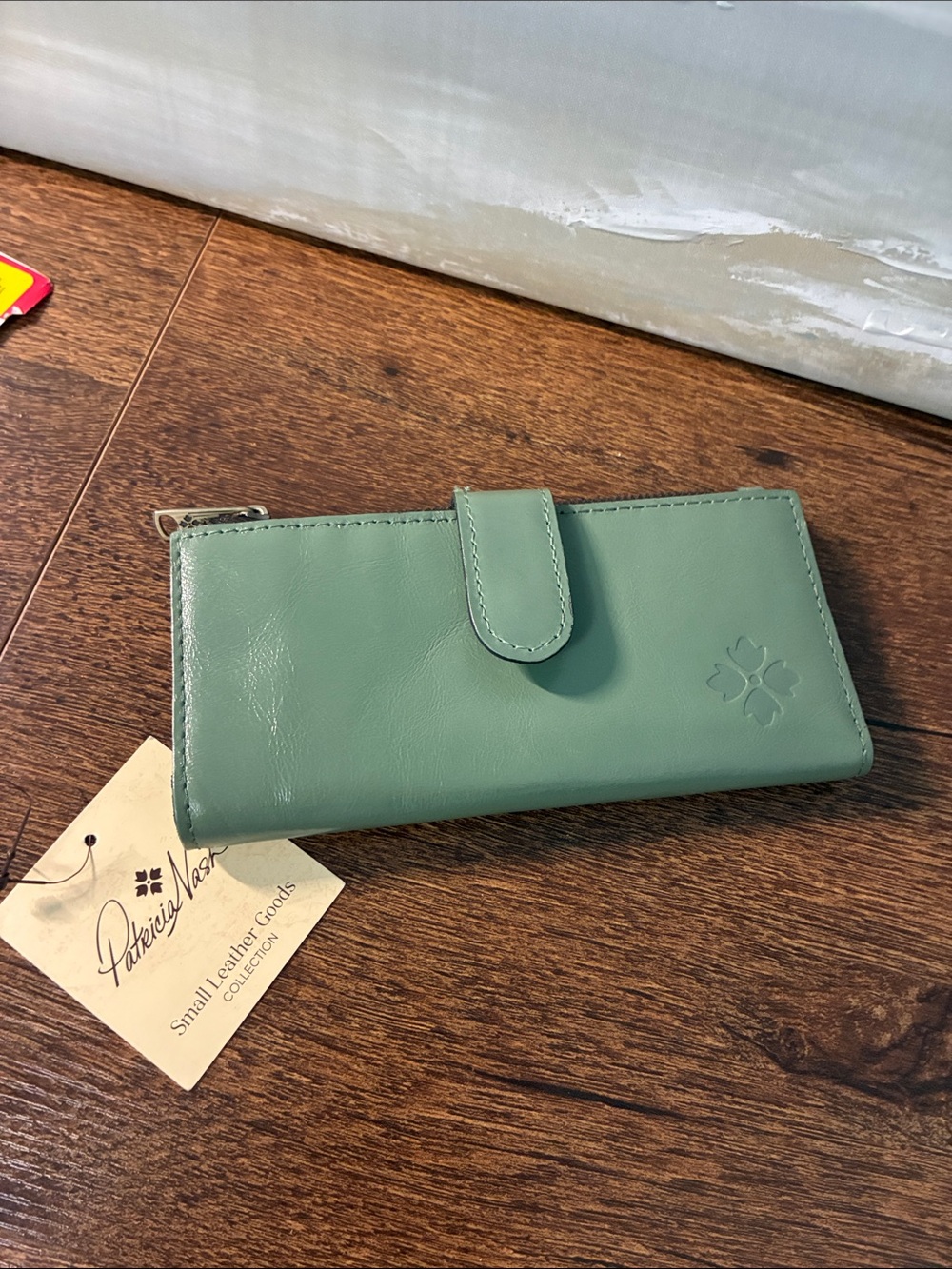 Patricia Nash Sage Green Leather Snap Wallet